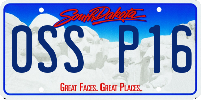 SD license plate 0SSP16