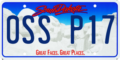 SD license plate 0SSP17