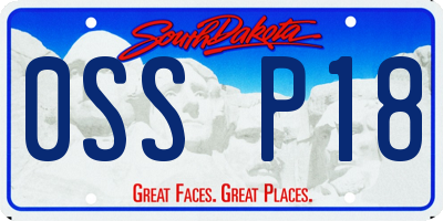 SD license plate 0SSP18
