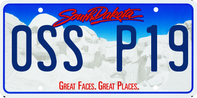 SD license plate 0SSP19