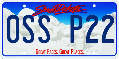 SD license plate 0SSP22