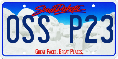 SD license plate 0SSP23