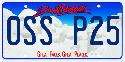 SD license plate 0SSP25