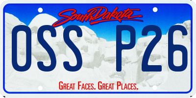 SD license plate 0SSP26