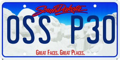 SD license plate 0SSP30