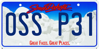 SD license plate 0SSP31
