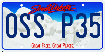 SD license plate 0SSP35