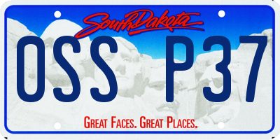 SD license plate 0SSP37