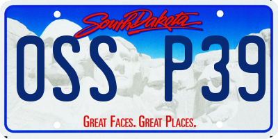 SD license plate 0SSP39