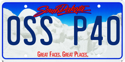 SD license plate 0SSP40