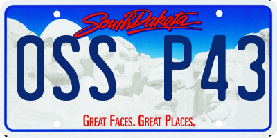 SD license plate 0SSP43