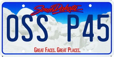 SD license plate 0SSP45