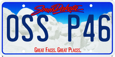 SD license plate 0SSP46