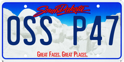 SD license plate 0SSP47