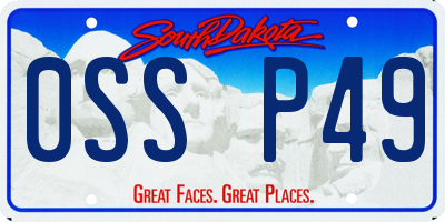SD license plate 0SSP49