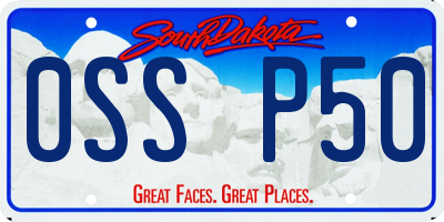 SD license plate 0SSP50