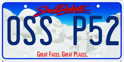 SD license plate 0SSP52