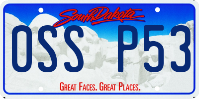 SD license plate 0SSP53