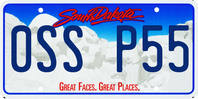 SD license plate 0SSP55