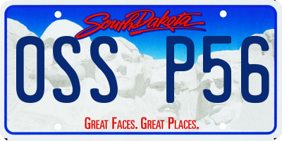 SD license plate 0SSP56