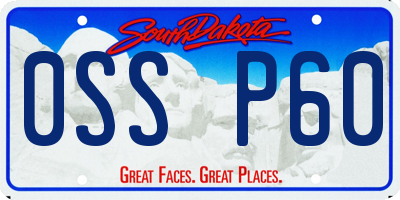 SD license plate 0SSP60