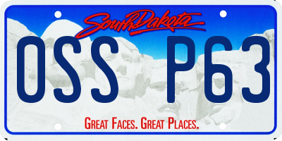 SD license plate 0SSP63