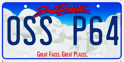 SD license plate 0SSP64