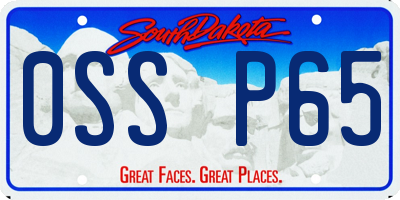 SD license plate 0SSP65