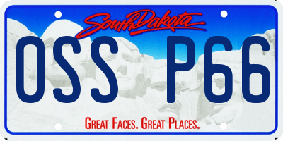 SD license plate 0SSP66