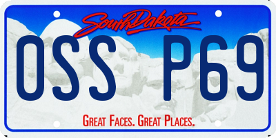 SD license plate 0SSP69