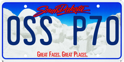 SD license plate 0SSP70