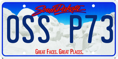 SD license plate 0SSP73