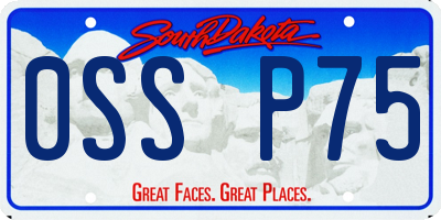 SD license plate 0SSP75