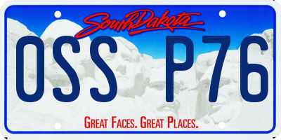 SD license plate 0SSP76