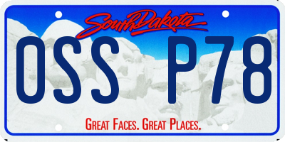 SD license plate 0SSP78