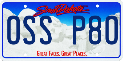 SD license plate 0SSP80