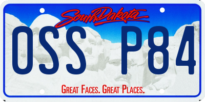 SD license plate 0SSP84