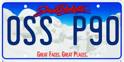 SD license plate 0SSP90