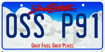 SD license plate 0SSP91