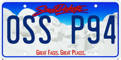 SD license plate 0SSP94