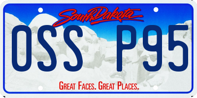 SD license plate 0SSP95