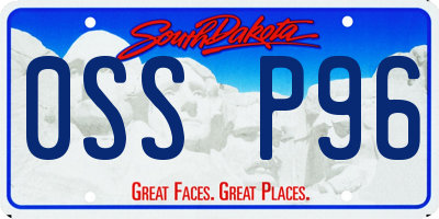 SD license plate 0SSP96