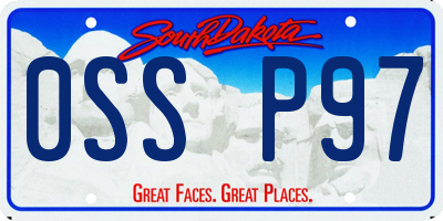 SD license plate 0SSP97