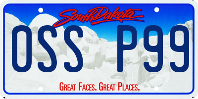 SD license plate 0SSP99