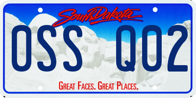 SD license plate 0SSQ02