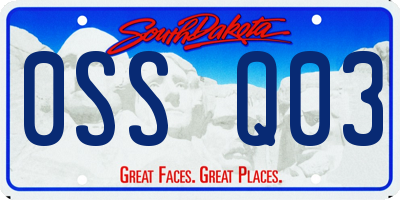 SD license plate 0SSQ03
