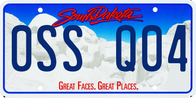 SD license plate 0SSQ04