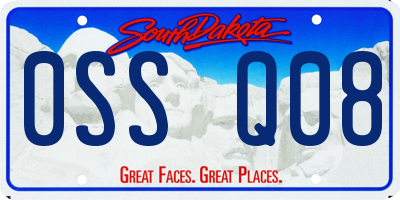 SD license plate 0SSQ08
