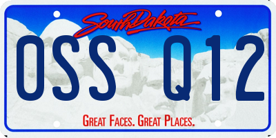 SD license plate 0SSQ12