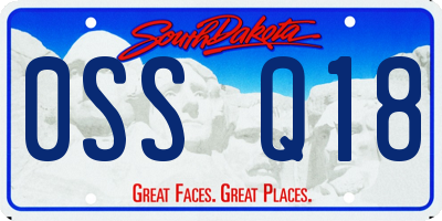 SD license plate 0SSQ18